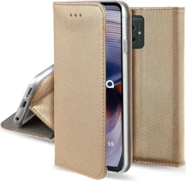 etui-do-motorola-moto-g55-5g-magnet-smart-zlote-kabura-szklo-9h
