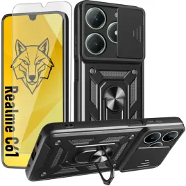 etui-pancerne-slide-do-realme-c61-czarne-defender-case-szklo-9h
