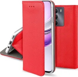 etui-do-realme-14x-magnet-smart-czerwone-kabura-szklo-9h