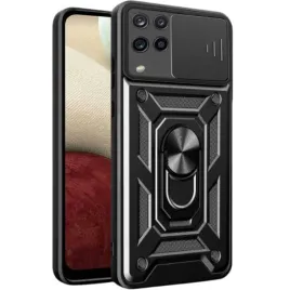 etui-pancerne-slide-do-samsung-galaxy-a12-czarne-defender-case-szklo-9h
