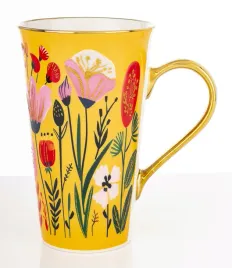 duzy-kubek-porcelanowy-700-ml-zolty-motyw-kwiatow-zloty-ozdobne-pudelko