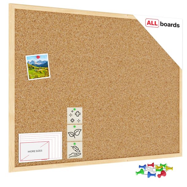 Tablica korkowa 80x60cm drewniana rama + GRATIS