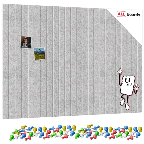 Panel filcowy tablica filcowa korkowa na ścianę 120x80 cm szara + GRATIS