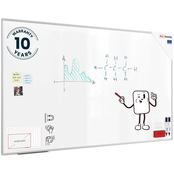 Tablica magnetyczna biała 200x120 cm rama aluminiowa PREMIUM EXPO + GRATIS
