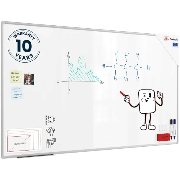 Tablica magnetyczna biała 170x100 cm rama aluminiowa PREMIUM EXPO + GRATIS