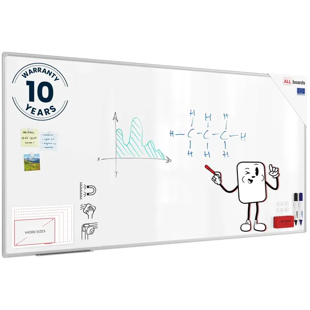 Tablica magnetyczna biała 200x100 cm rama aluminiowa PREMIUM EXPO + GRATIS