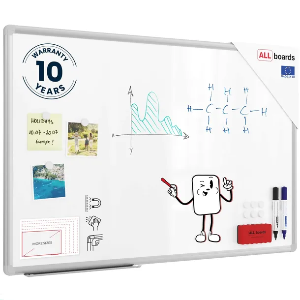 Tablica magnetyczna biała 90x60 cm rama aluminiowa PREMIUM EXPO + GRATIS