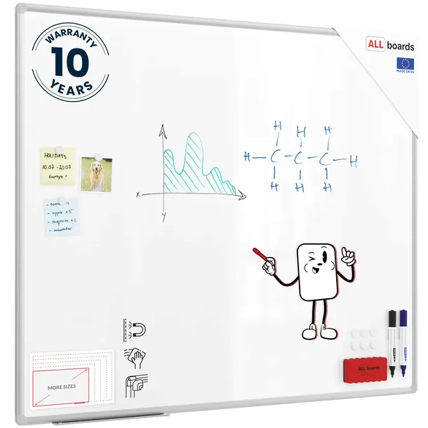 Tablica magnetyczna biała 120x100 cm rama aluminiowa PREMIUM EXPO + GRATIS
