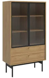 witryna-niska-olar-85cm-z-dwiema-szufladami-hikora-naturalna