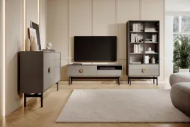 witryna-wysoka-stoon-85-cm-z-4-polkami-i-dwiema-szufladami-bez-cappucino