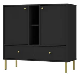 komoda-dwudrzwiowa-oktio-z-dwiema-szufladami-i-polka-100-cm-czarny-grafit