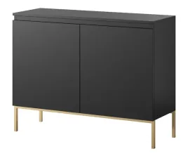 komoda-dwudrzwiowa-bemmi-100-cm-czarna-ze-zlotymi-nogami