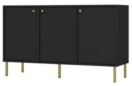 komoda-trzydrzwiowa-oktio-125-cm-czarny-grafit-na-zlotych-nogach