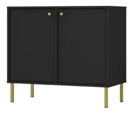 komoda-dwudrzwiowa-oktio-84-cm-czarny-grafit-na-zlotych-nogach
