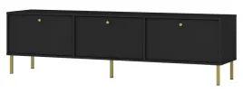 szafka-rtv-trzydrzwiowa-oktio-180-cm-czarny-grafit-na-zlotych-nogach
