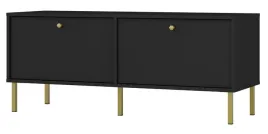 szafka-rtv-dwudrzwiowa-oktio-121-cm-czarny-grafit-na-zlotych-nogach