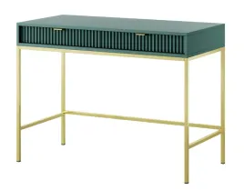 toaletka-biurko-vellore-104-cm-zielona-z-ryflowanymi-frontami-zloty-stelaz