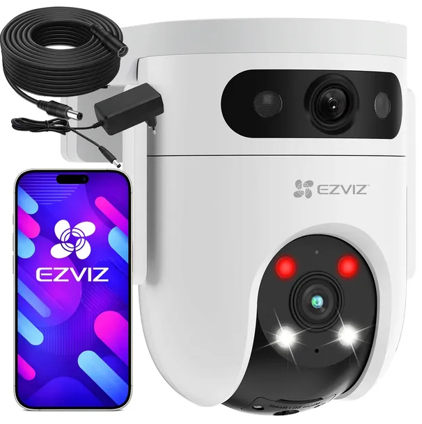 Kamera Obrotowa WiFi H9C 3K 5MPx+5MPx EZVIZ Autotracking + 5m Przedłużacz
