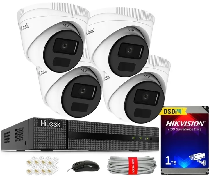 ZESTAW MONITORINGU IP 4 KAMERY 4MPX IPC-T241H-C IP HILOOK HIKVISION NVR POE