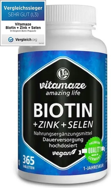 vitamaze-biotin-zink-selen-365tabletek-stan-nowy