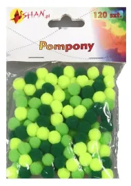 pompony-kolorowe-mix-zielony-120-szt-shan-sp02