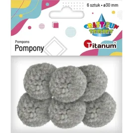 pompony-wloczkowe-szare-30mm-6szt-titanum