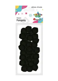 pompony-czarne-25mm-30szt-titanum