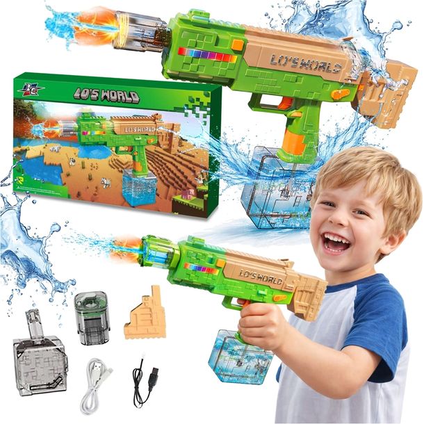 Pistolet automat na wodę dla dzieci Minecraft pixel elektryczny SQ010B