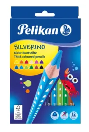 kredki-olowkowe-trojkatne-grube-silverino-12-kolorow-pelikan