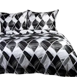 posciel-220x200-2x70x80-bawelniana-w-romby-czarno-biala-komplet-poscieli