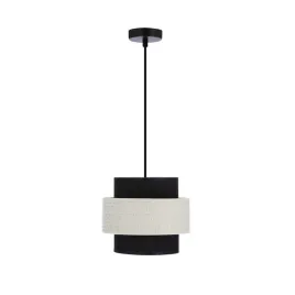 lampa-wiszaca-benta-pojedyncza-czarna-kremowa-40w-e27-abazur-ratan-tkanina