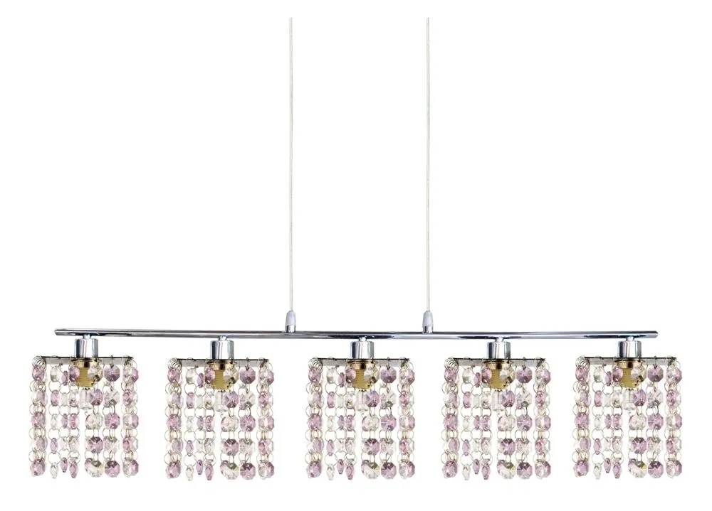 lampa-wiszaca-classic-zwis-na-linkach-5x40w-g9-chrom-fioletowe-krysztalki
