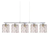 lampa-wiszaca-classic-zwis-na-linkach-5x40w-g9-chrom-fioletowe-krysztalki-stan-nowy