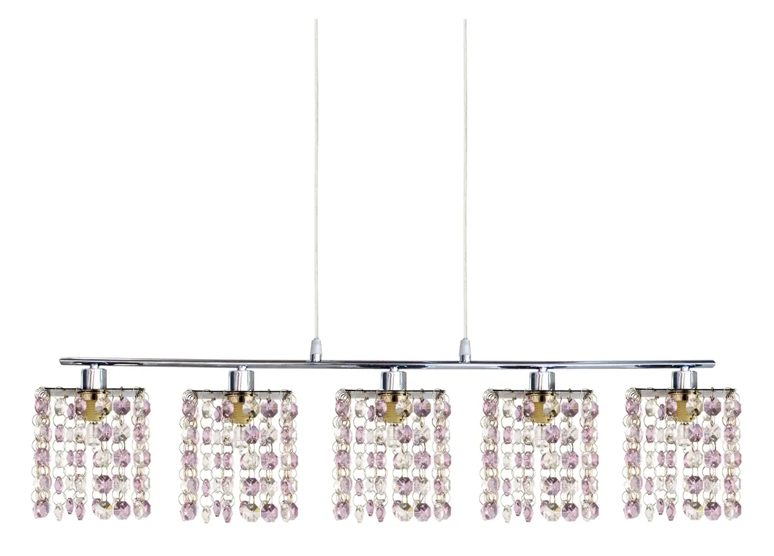 lampa-wiszaca-classic-zwis-na-linkach-5x40w-g9-chrom-fioletowe-krysztalki