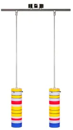 kolorowa-lampa-wiszaca-do-pokoju-dzieciecego-podwojna-2-punktowa-nikiel-mat