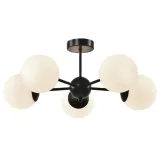 lampa-wiszaca-calari-5x40w-e14-czarna-biale-klosze-kule-piecioramienna