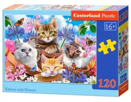 puzzle-120-kociaki-z-kwiatami-b-13524-1