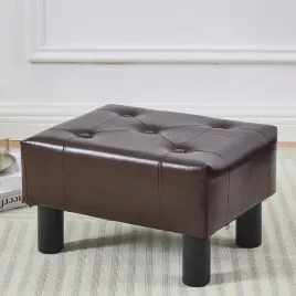 brain-and-dany-maly-podnozek-stolek-ze-sztucznej-skory-brazowy