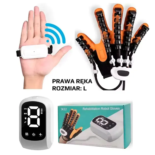 RĘKAWICA ROBOTYCZNA REHABILITACJA RĘKI//DŁONI PO UDARZE HEMIPLEGIA PRAWA L