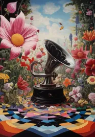 plakat-68x98cm-gramofon-w-kwiatach