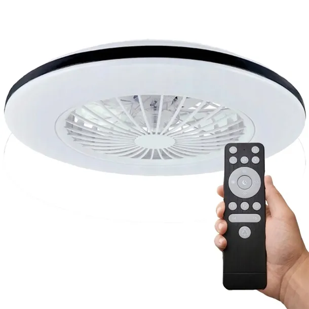 ŻYRANDOL WENTYLATOR SUFITOWY LAMPA PLAFON LED 48W CCT PAMIĘĆ BARWY PILOT
