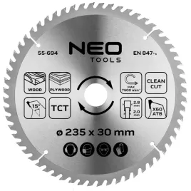 tarcza-tnaca-widiowa-do-pilarki-235-x-30mm-60t-do-drewna-mdf-plyt-neo-tools
