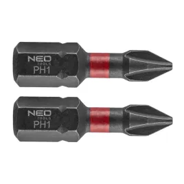 bity-udarowe-ph1-25-mm-zestaw-bitow-2szt-koncowki-wkretakowe-neo-tools