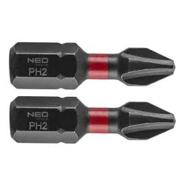 bity-udarowe-ph2-25-mm-zestaw-bitow-2szt-koncowki-wkretakowe-neo-tools