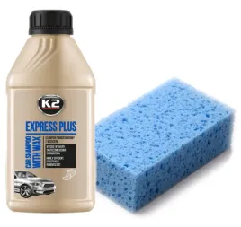 k2-express-plus-szampon-samochodowy-z-woskiem-500ml-gabka-do-mycia-auta