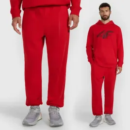 spodnie-dresowe-meskie-4f-joggery-sportowe-dresy-bawelniane-czerwone-m