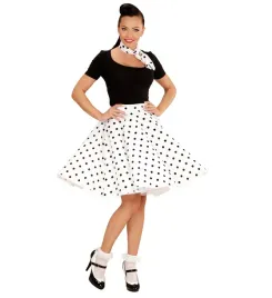 stroj-dziewczyna-pin-up-lata-50-sukienka-apaszka-w-groszki-biala-vintage-u