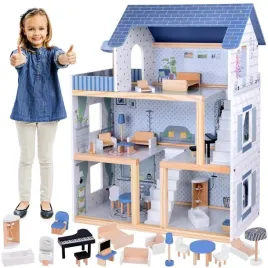 drewniany-blekitny-domek-dla-lalek-mebelki-3-pietra-teras-za5273