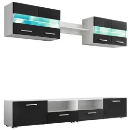 mebloscianka-z-led-pod-tv-5-elementow-czarna-na-wysoki-polysk