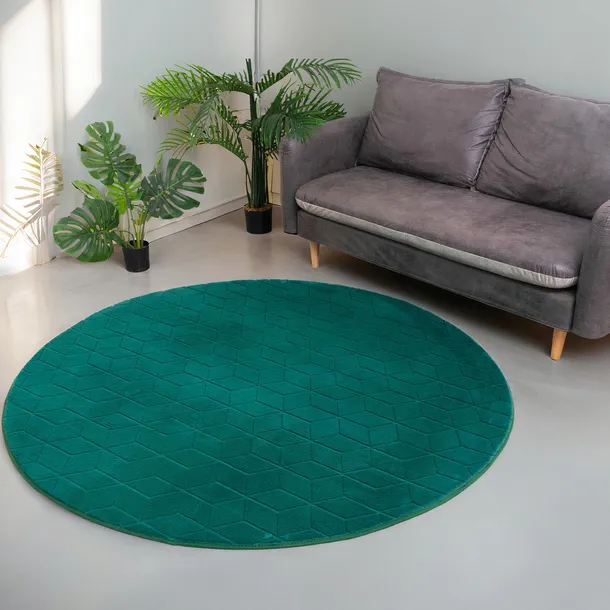 miekki-dywan-strado-rabbit-3d-160-cm-bottlegreen-ksztalt-kolo